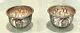 Vintage Antique Russian Imperial Etched Silver 84 Salt Cellars Hallmarks Ab