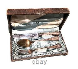 Vintage Antique Russian Imperial Silver 84 Flatware Set Knife Spoon Fork Case
