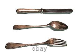 Vintage Antique Russian Imperial Silver 84 Flatware Set Knife Spoon Fork Case