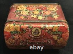 Vintage Circa 1900 Russian Imperial Antique Tea Tin Box Wissotzky Russia Empire