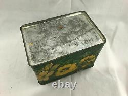 Vintage Circa 1900-s Russian Imperial Antique Tea Tin Pansy Box Wissotzky Russia