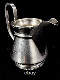 Vintage Original Old Russian Imperial Silver 84 Decorated Creamer Antique Russia
