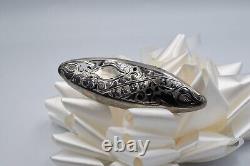 Vintage PIN BROOCH Antique Sterling Silver 84 Imperial Caucasus Niello Russian