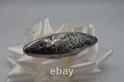 Vintage PIN BROOCH Antique Sterling Silver 84 Imperial Caucasus Niello Russian