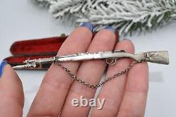 Vintage PIN BROOCH Antique Sterling Silver 84 Imperial Russian Rifle reward 19th