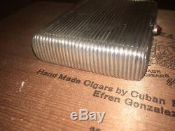 Vintage Russian Faberge 900 Silver Ruby Push Button Lift Cigarrette Case