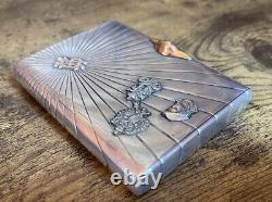 Vintage Russian Imperial Silver Cigarette Case 84EW Very Rare! 181 Grams