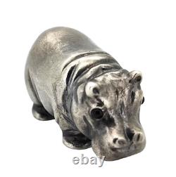 Vintage Silver Russian Imperial Era Figures of Hippopotamus