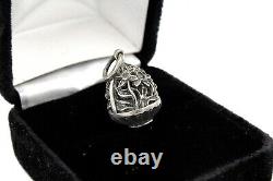 Vintage Sterling Silver Cut Out Russian Egg Imperial Charm Pendant