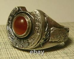 WWI Military Ring Carnelian Imperial Russian 84 Silver 1914