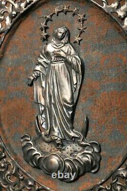 1750 ans. Icône de l'Église impériale royale russe de la Mère Sainte Marie Jésus-Christ en argent 84.
