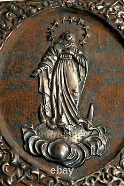 1750 ans. Icône de l'Église impériale royale russe de la Mère Sainte Marie Jésus-Christ en argent 84.