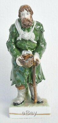 1800y. Rare De Russie Imperial Popov Figurine Porcelaine Ceramique Girl Statue Émail