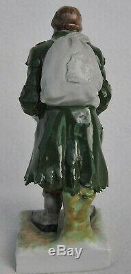 1800y. Rare De Russie Imperial Popov Figurine Porcelaine Ceramique Girl Statue Émail