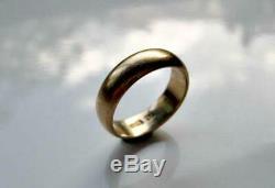 1880 Antique Impériale Russe En Or Rose 56 14k Bijoux 6.33gr Mariage Ring 7