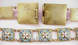 1880y. Russie Royal Imperial Émail Ceinture 84 Argent Strep Or Icon Art Juweler