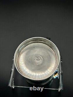 1896 Porte-tasse en verre en argent sterling impérial russe antique 84, poids de 138gr.