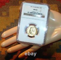 1911 Ngc Ms62 10 Roubles Russian Tzar Antique Gold Coin Impérial Antique Russie
