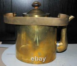 1916 Wwi Huge Antique Imperial Russian Bronze Brass Teapot Kettle Signed 2.5 L