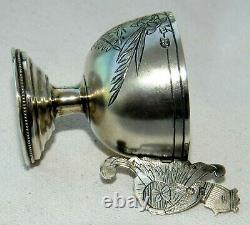 19c. Russian Imperial Silver Cup Egg Titulaire Tea Coffee Kovsh Bowl Spoon Ladle