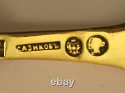 3 Monogramme impérial russe en argent 84 couleur or Sazikov Antiquités Grande Duchesse