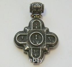 Ancien Pendentif Russe Impérial Boîte Croix Argent Sterling 84 Bijouterie Chrétienne
