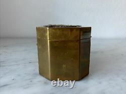 Ancien Vintage Collectible Bronze Russe Impérial Eagle Insignia Box
