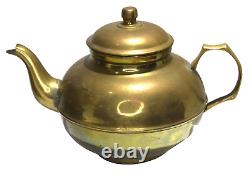 Ancien samovar en laiton impérial russe du 19ème siècle avec de multiples gravures