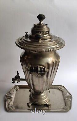 Ancien samovar impérial russe avec plateaux - Batashev-Tula