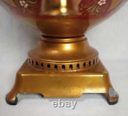 Ancien samovar rond impérial russe peint à la main, testé pour le thé/café