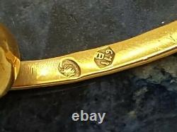 Ancienne Cigarette Impériale Russe Naturel Lapis Lazuli 56 Gold 14k Ashtray Bowl