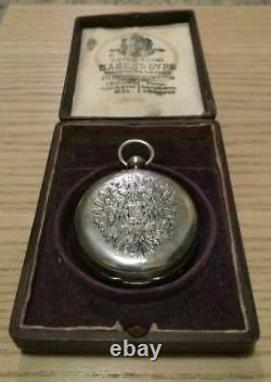 Ancienne Pavel Bure Russe Imperial Pocket Watch Argent 875 Box Paul Buhre 1888