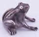 Antiquaire Impérial Russe Faberge Miniature Silver Frog Figurine C1908