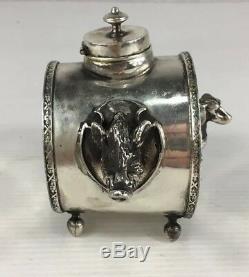 Antique 1878 Russe Argent Massif Imperial Cyprian Labecki Encrier 192g