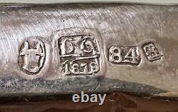 Antique 1878 Russie Impériale 84 Pointeur De Torah D'argent Yad Judaica 13.25, 46g
