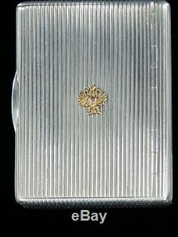 Antique Aigle Impérial Russe D'argent Cigarette Vesta Cas Or 14k Faberge Era
