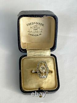 Antique Amazing Imperial Russe Faberge Diamond Ring 14k 56 Or Auteur
