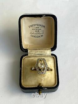 Antique Amazing Imperial Russe Faberge Diamond Ring 14k 56 Or Auteur