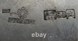 Antique Argent Sterling 84 Plaque Plat Russe Impérial 1863 Gubkin Rare Vieux 19ème