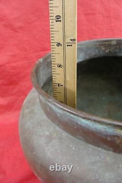 Antique Cuivre/brass Impérial Russe Jardiniere Lion Tête Planter Pied Pot