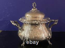 Antique Fait Pour Imperial Russe 84 Silver Tea Set 2 Lb 13,7 Oz