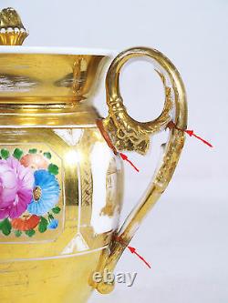Antique Imperial Gardner Russe Porcelaine Teapot Vers 1810
