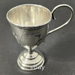 Antique Impérial Russe 84 Silver Graved Cup (ck)