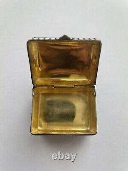 Antique Imperial Russe Argent 84 Petite Boîte En Émail Gilded De L'intérieur