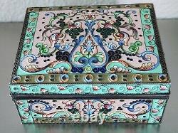 Antique Impérial Russe Argent Enamel Cigarette Vanity Box