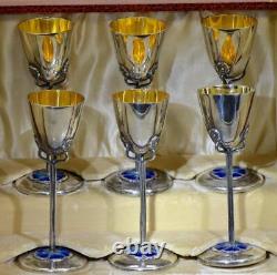 Antique Impérial Russe Argent Enamel Vodka Cups Set Boîte De Présentation C1890's