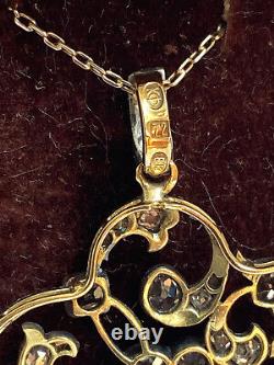Antique Impérial Russe. Collier Pendentif en Diamant Naturel Or 18k 72 de Fabergé.