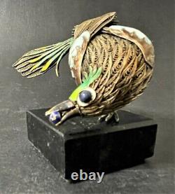 Antique Impérial Russe Énommé 88 Silver Bird Figurine