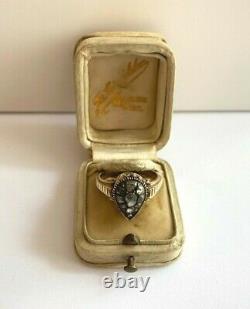 Antique Impérial Russe Faberge 14k 56 Solid Gold Diamond Ring #2 De L'auteur