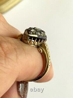 Antique Impérial Russe Faberge 14k 56 Solid Gold Diamond Ring #2 De L'auteur